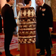 New Zealand prime minister Jacinda Ardern and Britain's Prince Charles at the Queen's Dinner during the Commonwealth Heads of Government Meeting at Buckingham Palace in London